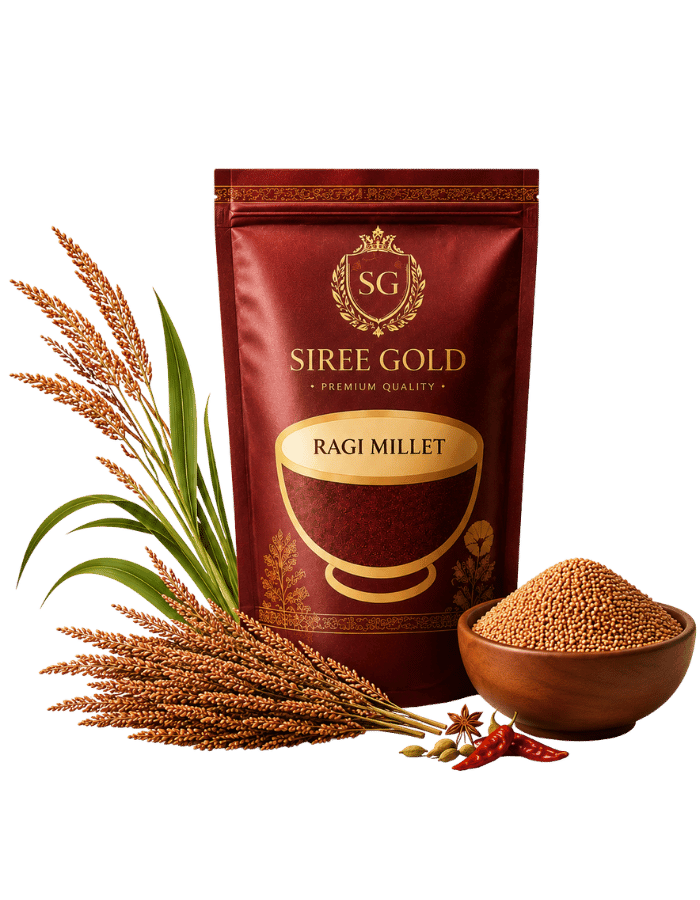 Siree Gold Ragi Millet product with millet grains