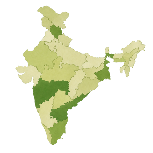 Map of India highlighting Siree Gold sourcing regions